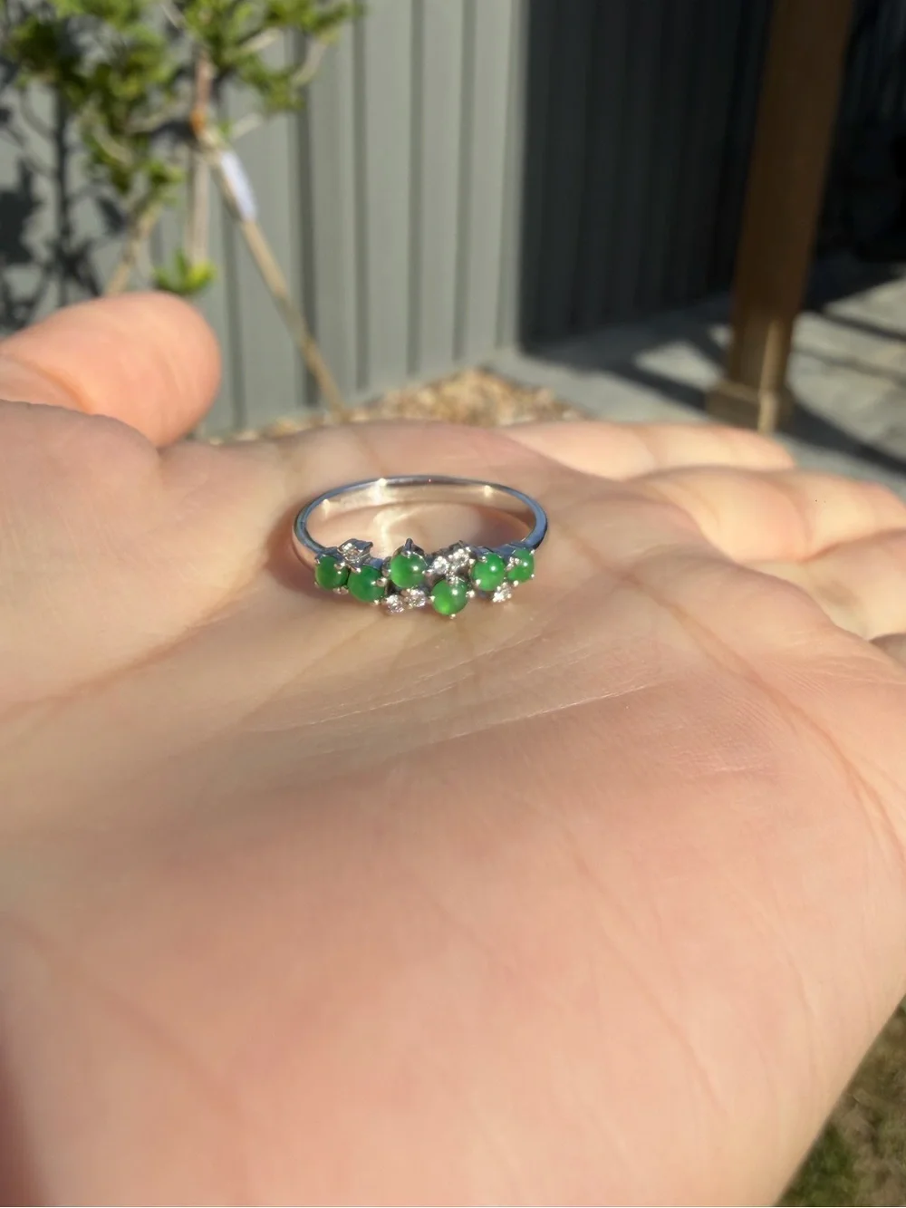 Certified New Natural Type A Burmese Icy Bright Green Jadeite Ring